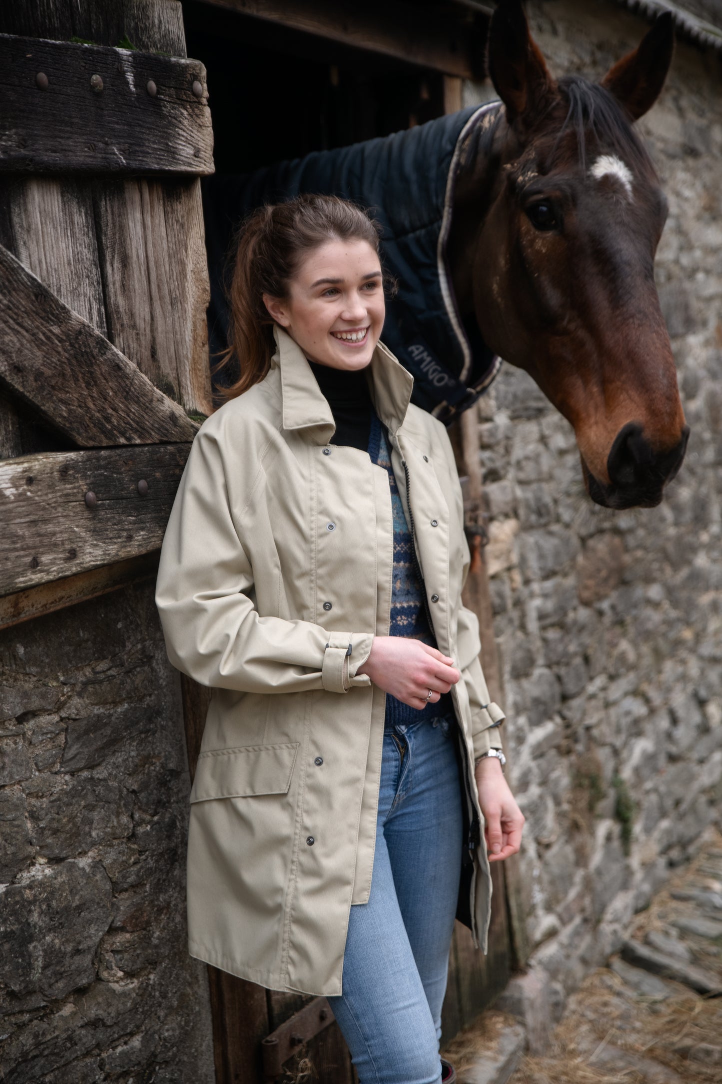 LADIES' RI-DRY CLASSIC COAT - BUFF