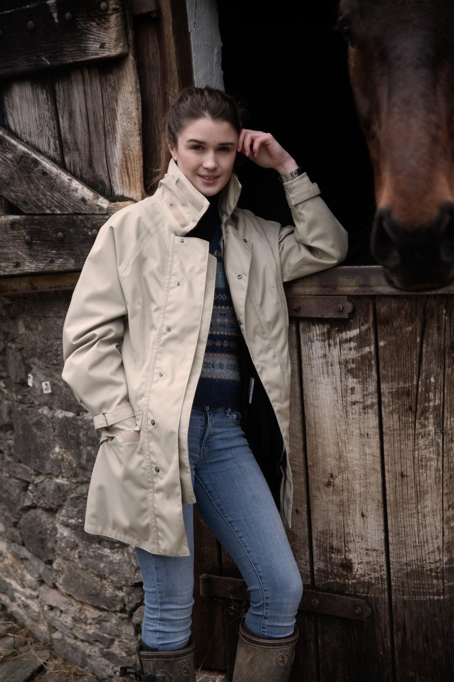 LADIES' RI-DRY CLASSIC COAT - BUFF